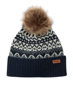 Alpine Fairisle Pom Beanie                             Navy