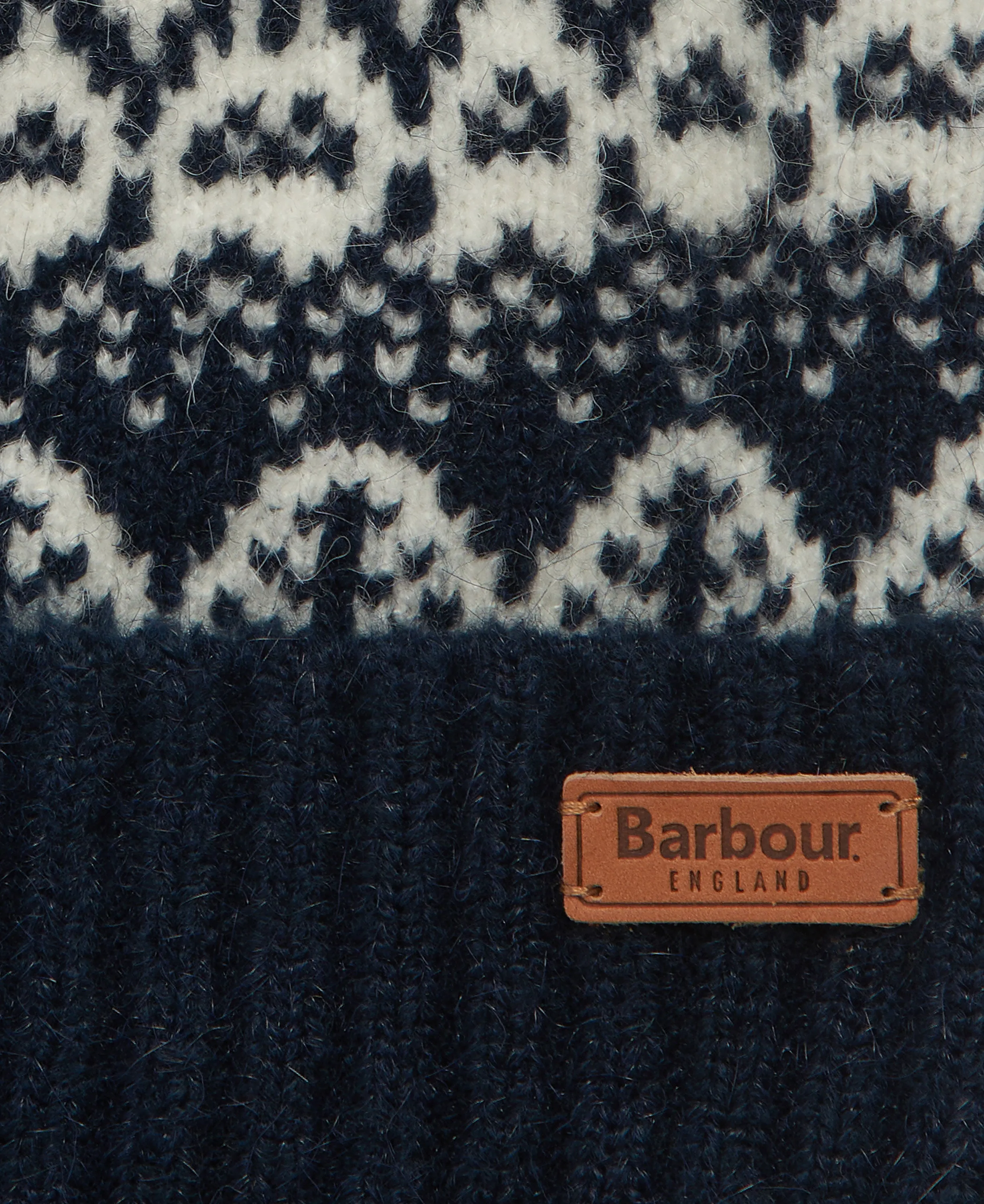 Alpine Fairisle Pom Beanie                             Navy