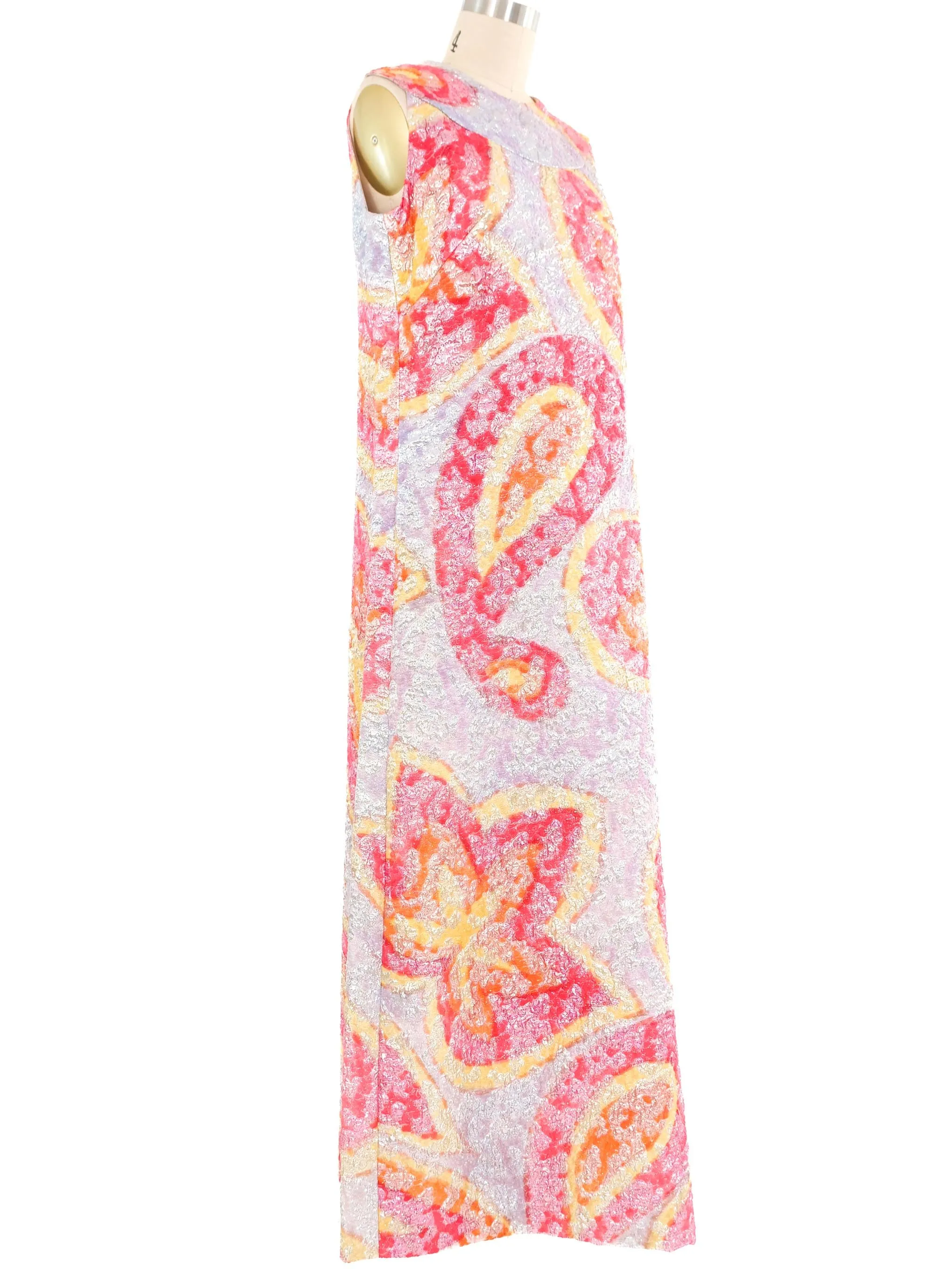 Antonio Canovas del Castillo Lurex Watercolor Maxi Dress