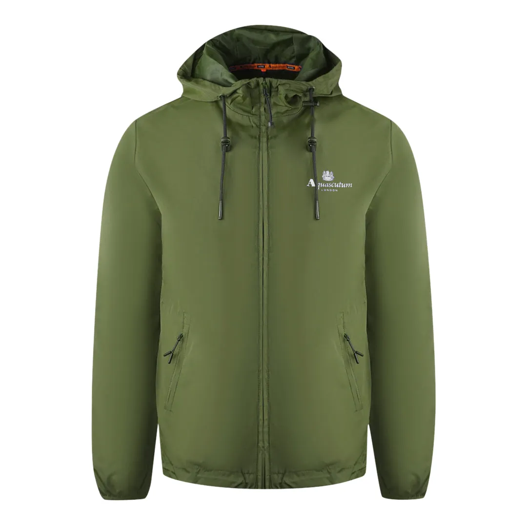 Aquascutum London Logo Army Green Active Windbreaker Jacket