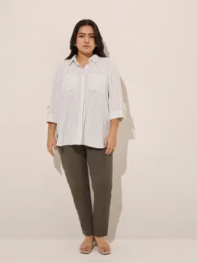 Buy Gia Olive Solid High-Rise Cotton Blend Jeggings from Westside