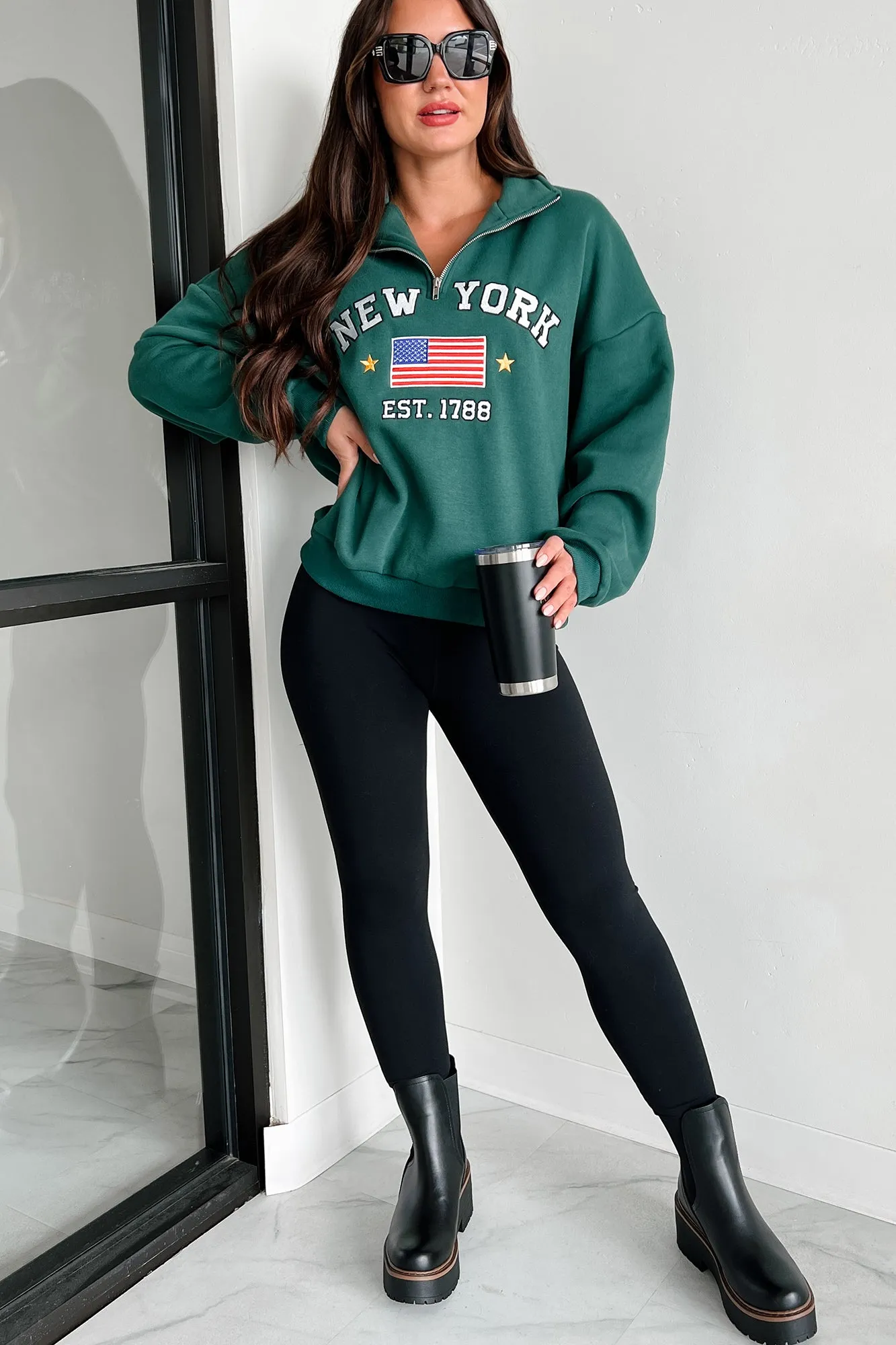 City Sights Quarter-Zip Pullover (Hunter Green)