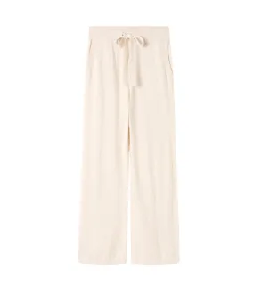 Cotton Cashmere Wide Leg Pant Oat Neutral