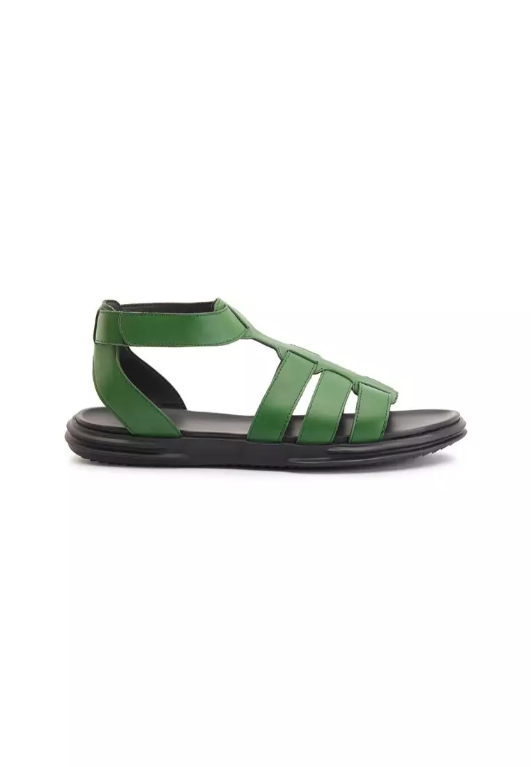 Projet1826 DANTON LEATHER SANDAL GREEN