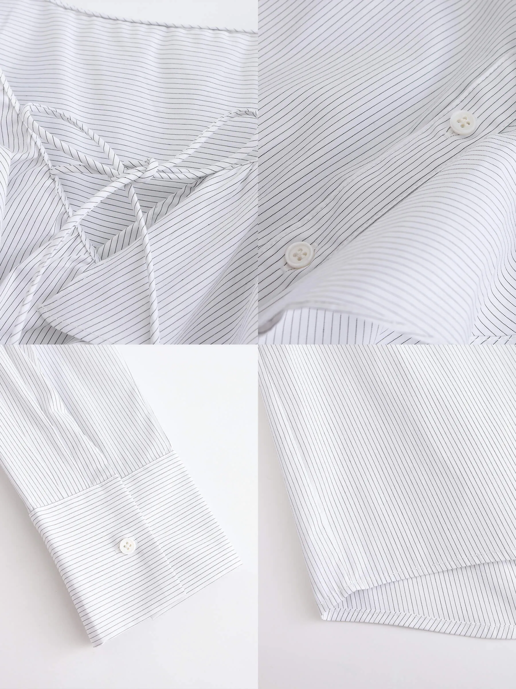 Ruffle Collar Striped Shirt
