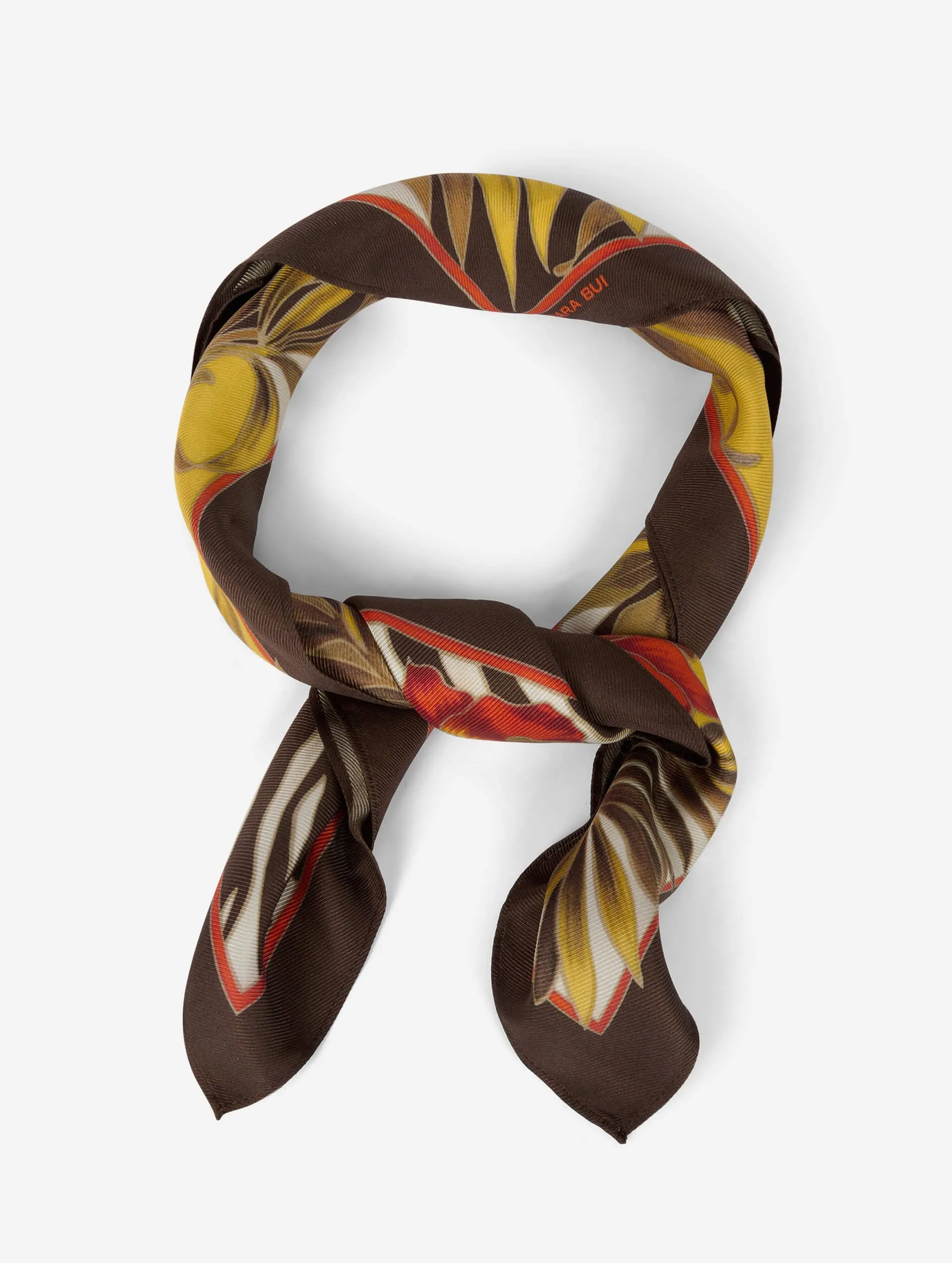 Tropical print silk scarf