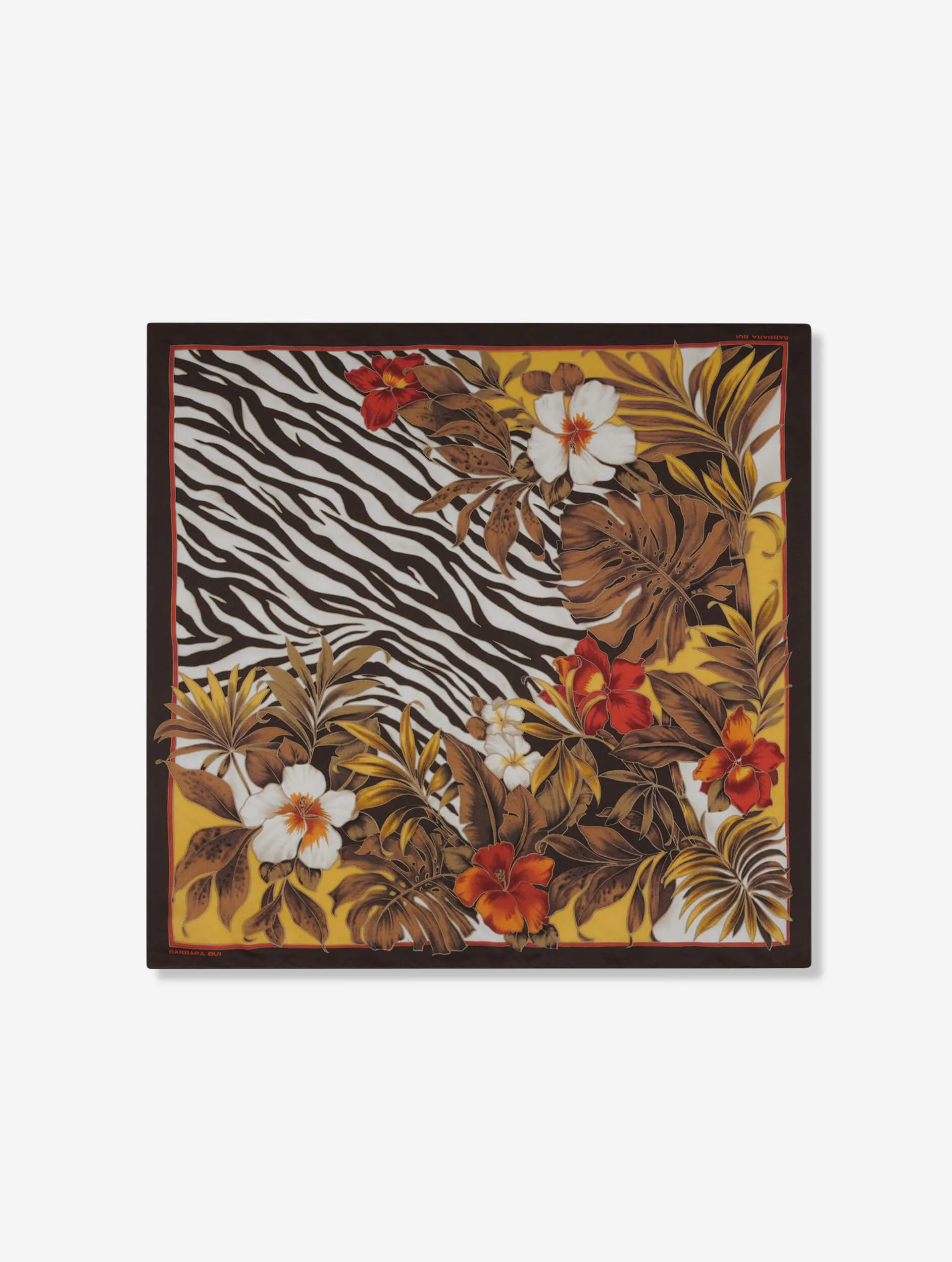 Tropical print silk scarf