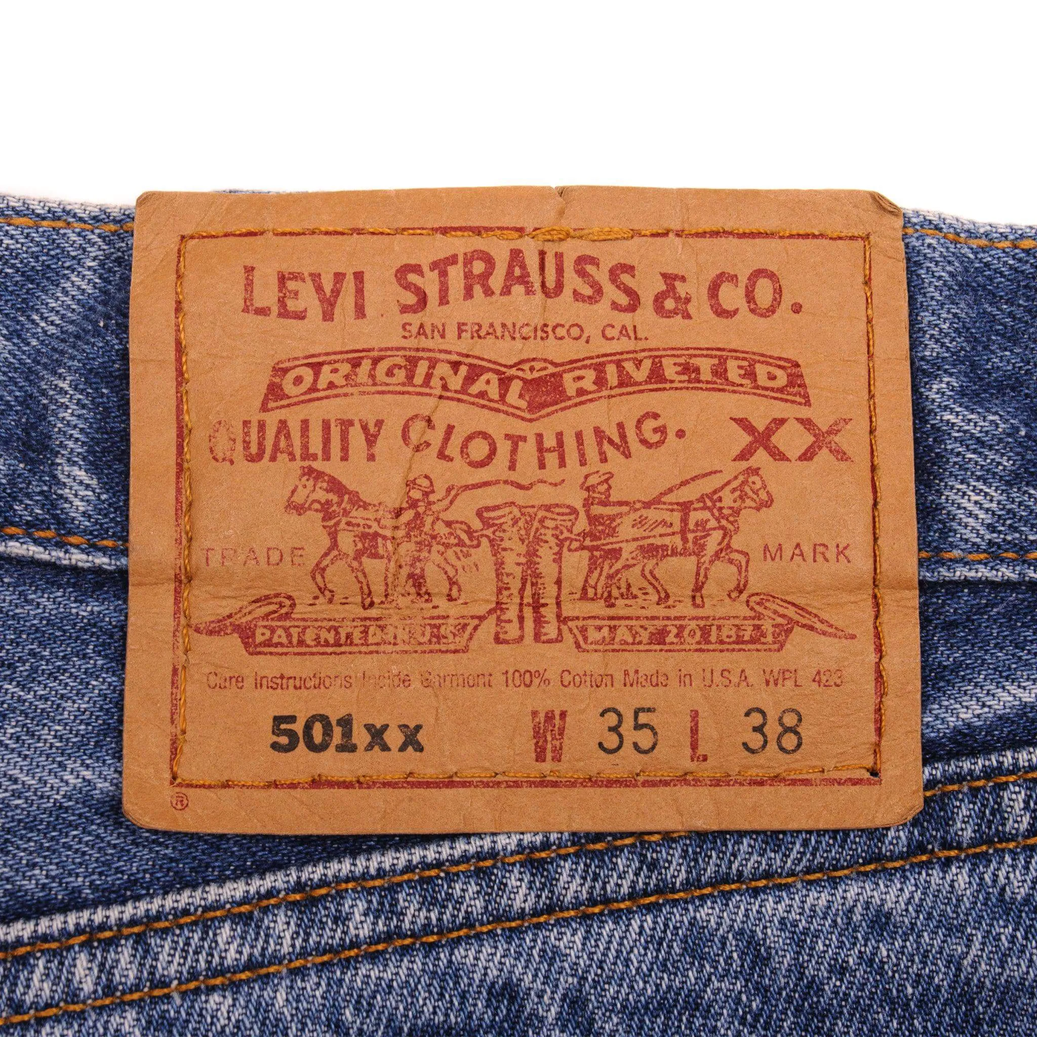 VINTAGE LEVIS 501 JEANS INDIGO 90s SIZE W34 L34 MADE IN USA